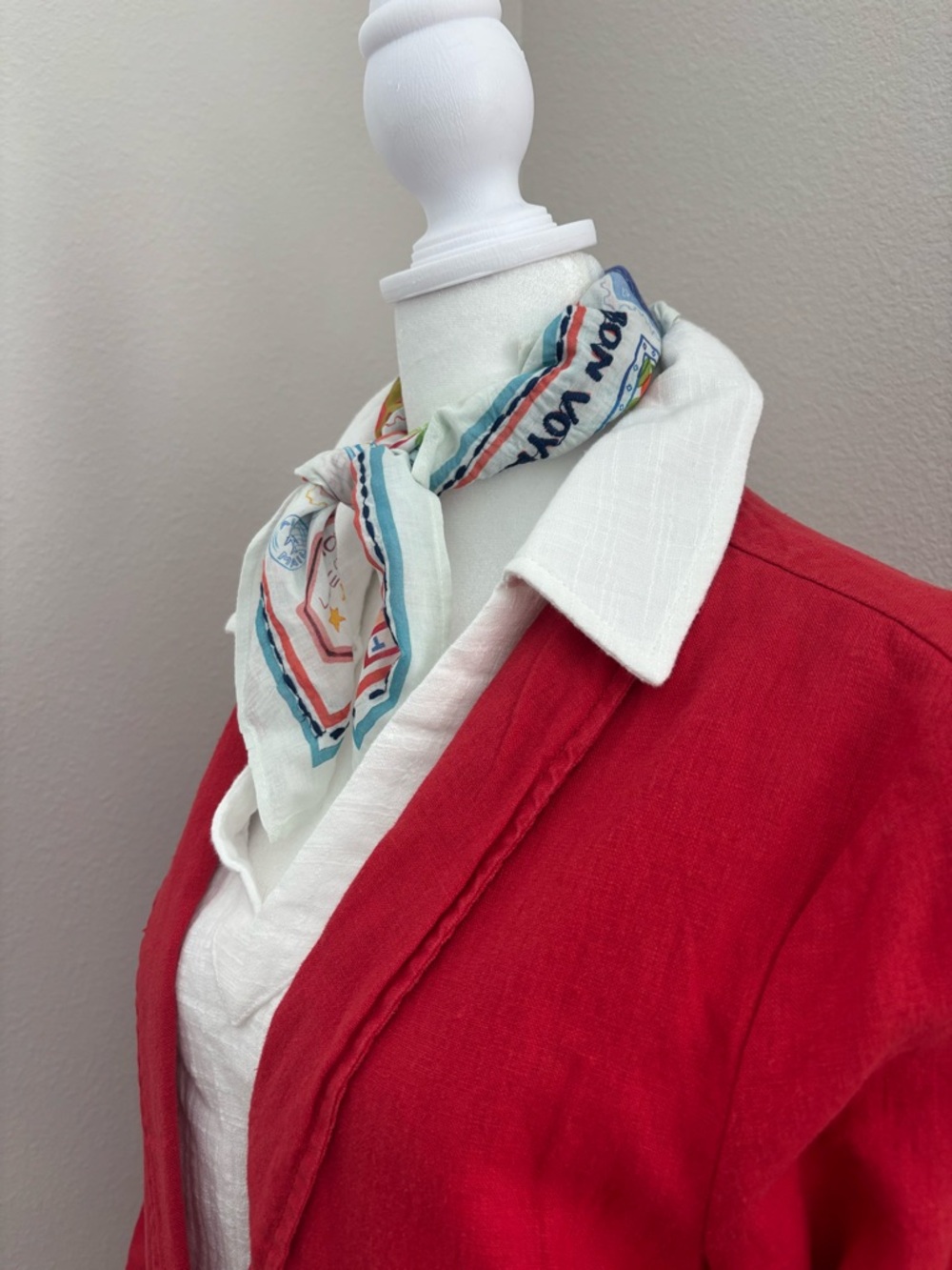 Sanctuary Linen-Blend Blazer in Poppy